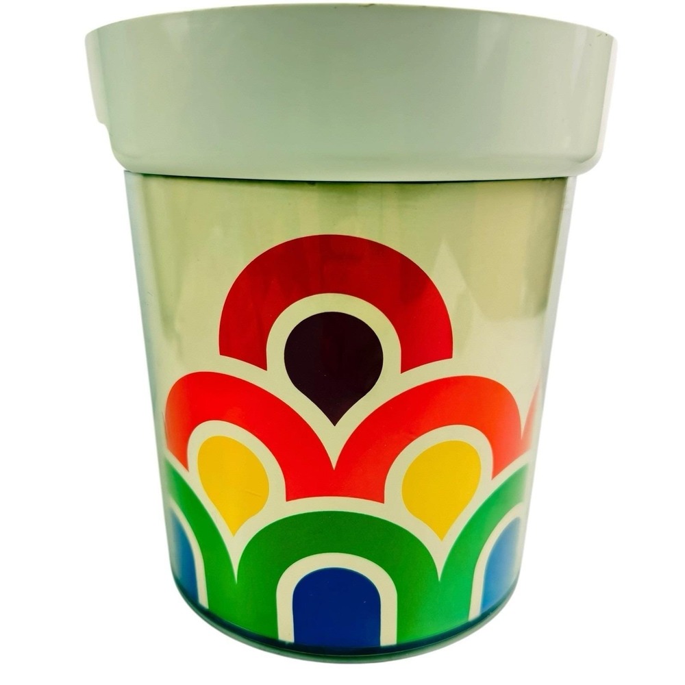Vintage Thermo-Serv Insulated Ice Bucket Rainbow Retro‎ 70s 80s Dopamine Decor